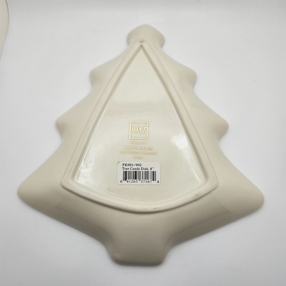 Mikasa Holiday Elegance Tree Candy Dish 8" Fine Porcelain Christmas - Picture 2 of 5